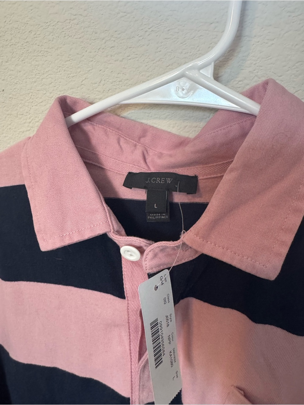 J. Crew Pink and Navy Wide-Stripe Rugby Dress - Picture 2 of 4